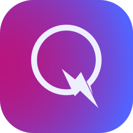 Mobile App Icon Featuring A White Ring With A Lightning Bolt Inside, Set Against A Gradient Background Of Pink And Purple Hues.