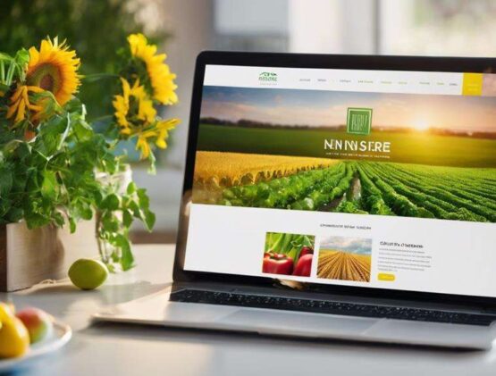 A Laptop Displaying The Agfunnel.com Business Website With Sunflowers And Lemons On A Sunny Kitchen Table.