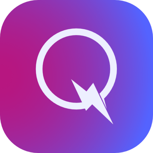 Mobile App Icon Featuring A White Ring With A Lightning Bolt Inside, Set Against A Gradient Background Of Pink And Purple Hues.